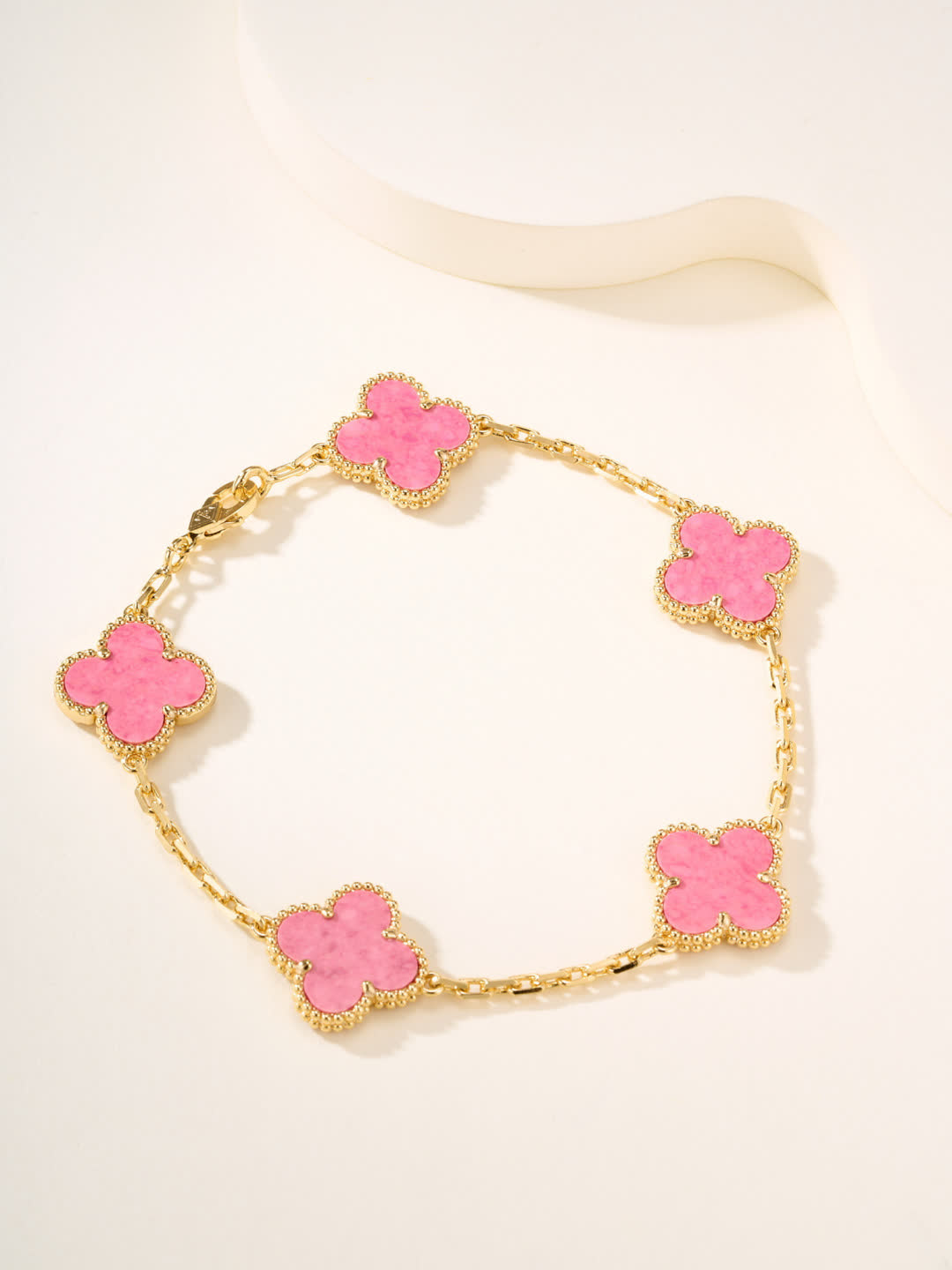 Van Cleef & Arpels Alhambra Pink Enamel Bracelet